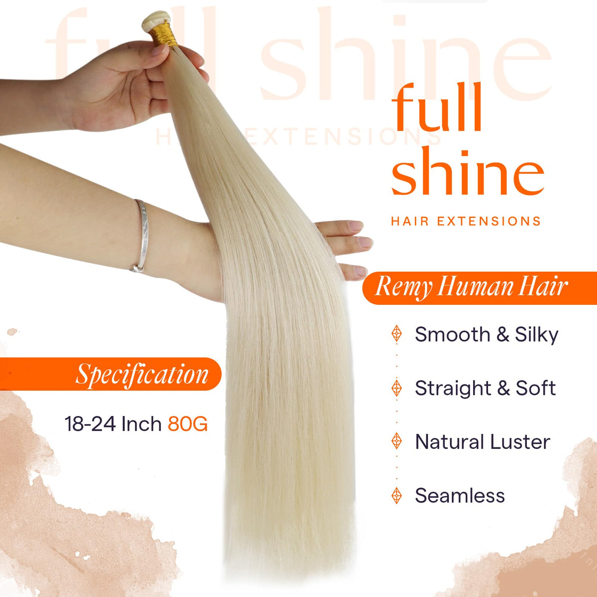 Full Shine Genius Weft Hair Extensions 18 Inch packaging