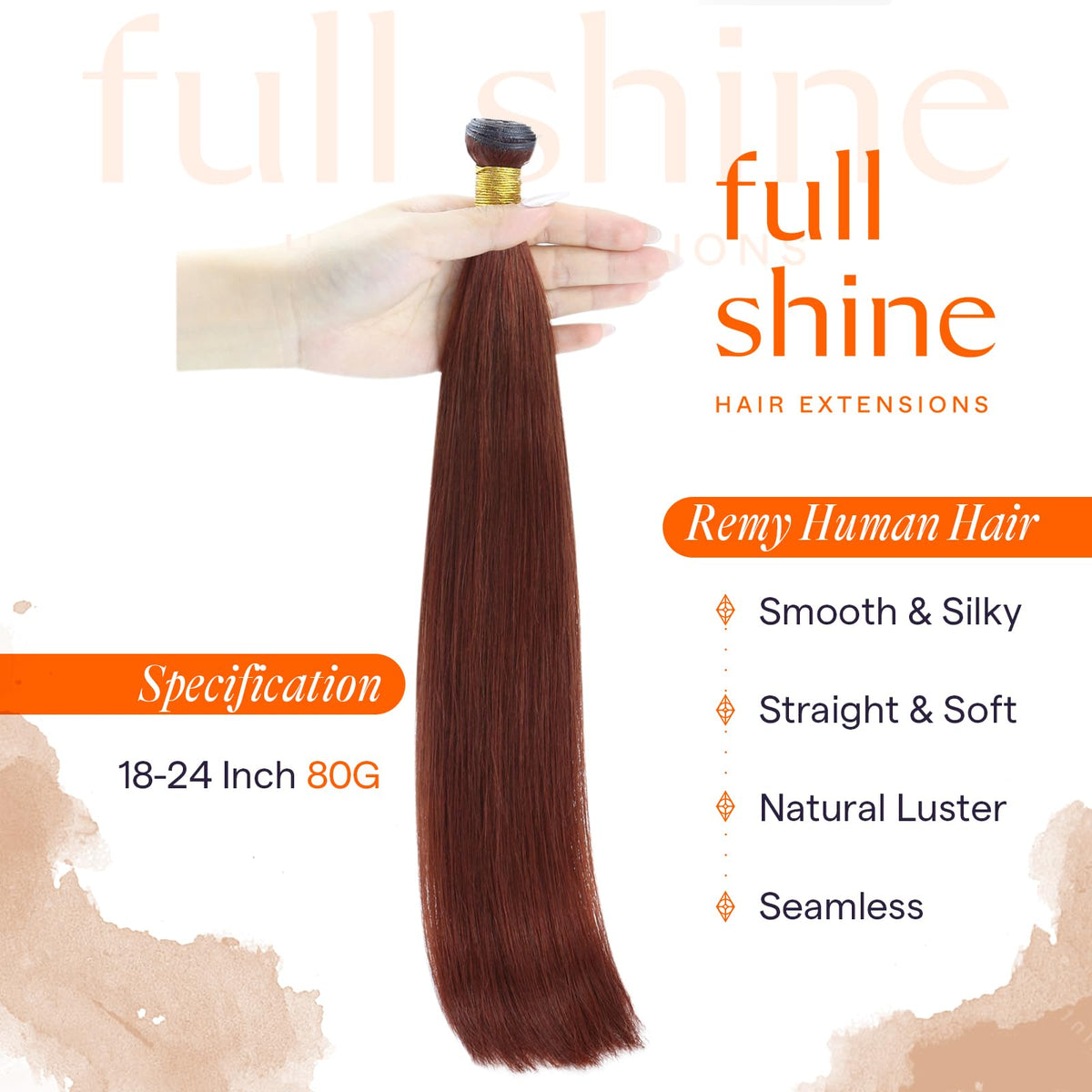 Full Shine Genius Weft Hair Extensions 18 Inch packaging