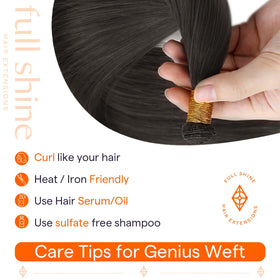 Full Shine Genius Weft Hair Extensions 18 Inch styled for an event