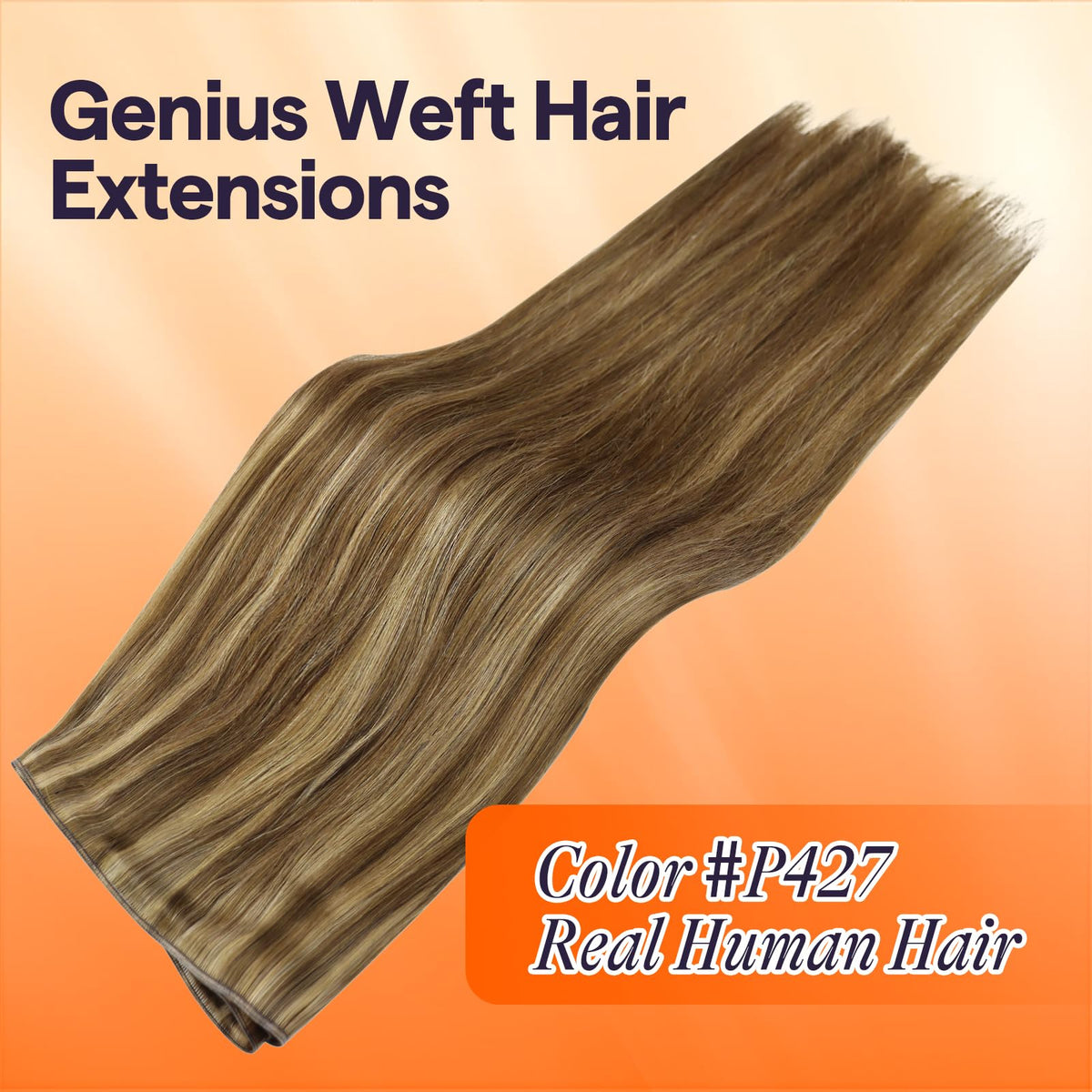 Full Shine Genius Weft Hair Extensions 20 inch back view
