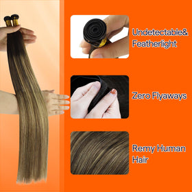 Full Shine Genius Weft Hair Extensions 20 Inch close-up of texture