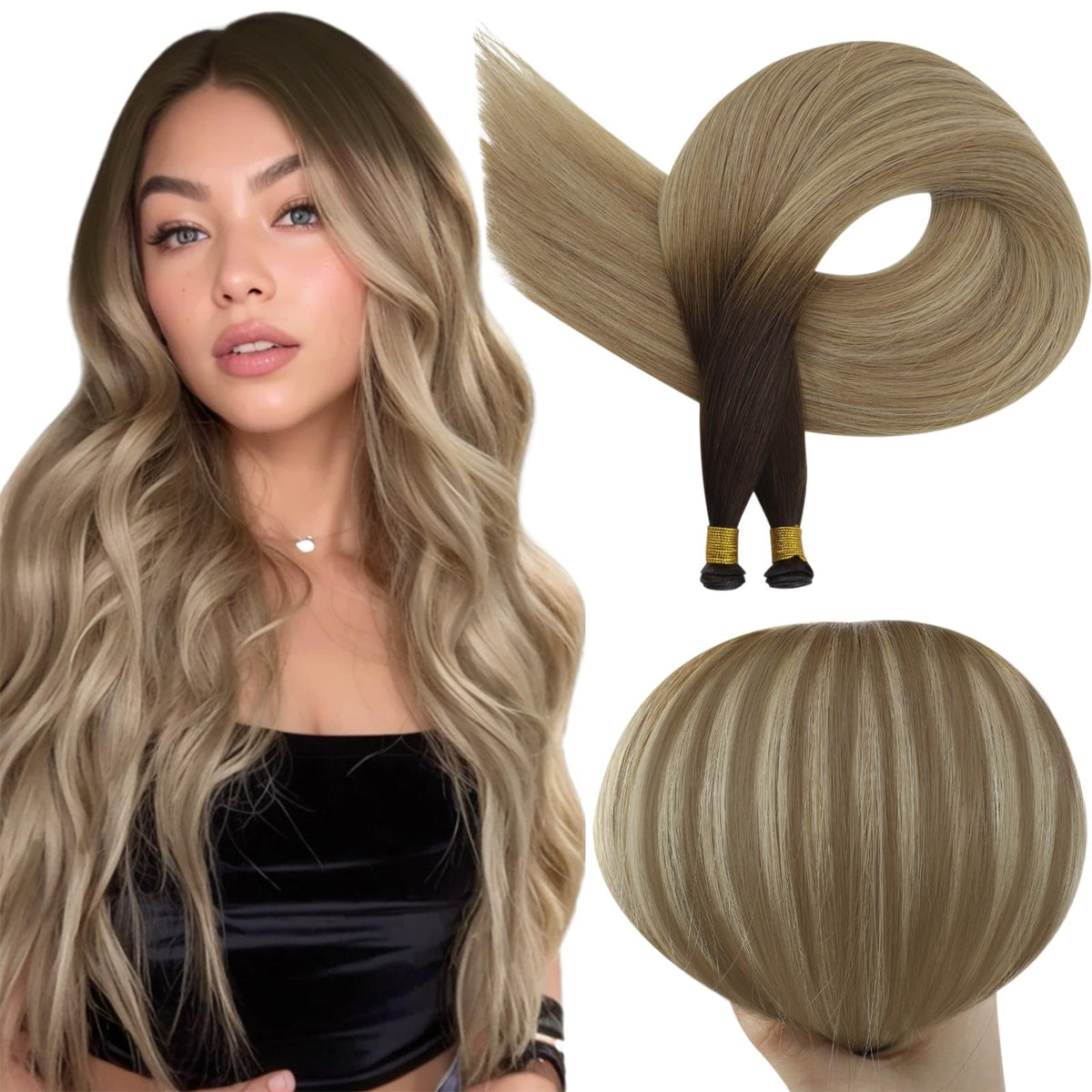 Full Shine Genius Weft Hair Extensions 20 Inch front view