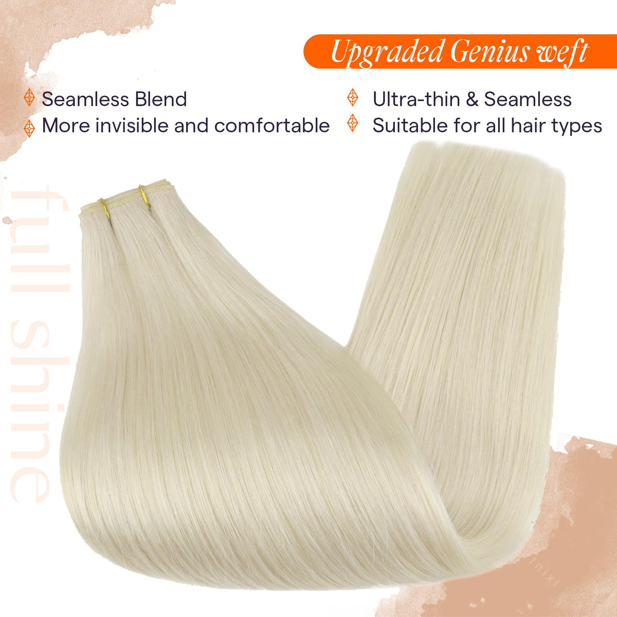 Full Shine Genius Weft Hair Extensions 20 Inch packaging