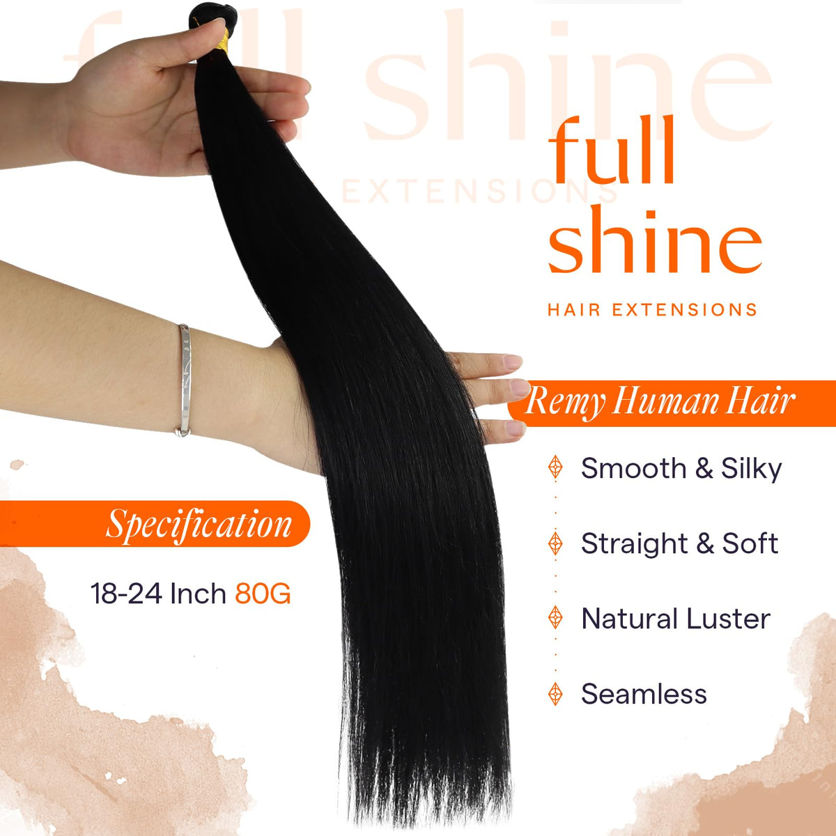 Full Shine Genius Weft Hair Extensions 22 Inch 80g packaging