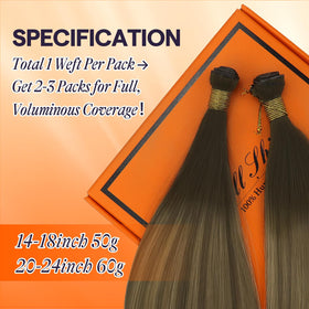 Full Shine Genius Weft Hair Extensions 22 Inch in natural light