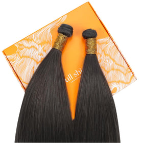 Full Shine Genius Weft Hair Extensions 22 Inch on model
