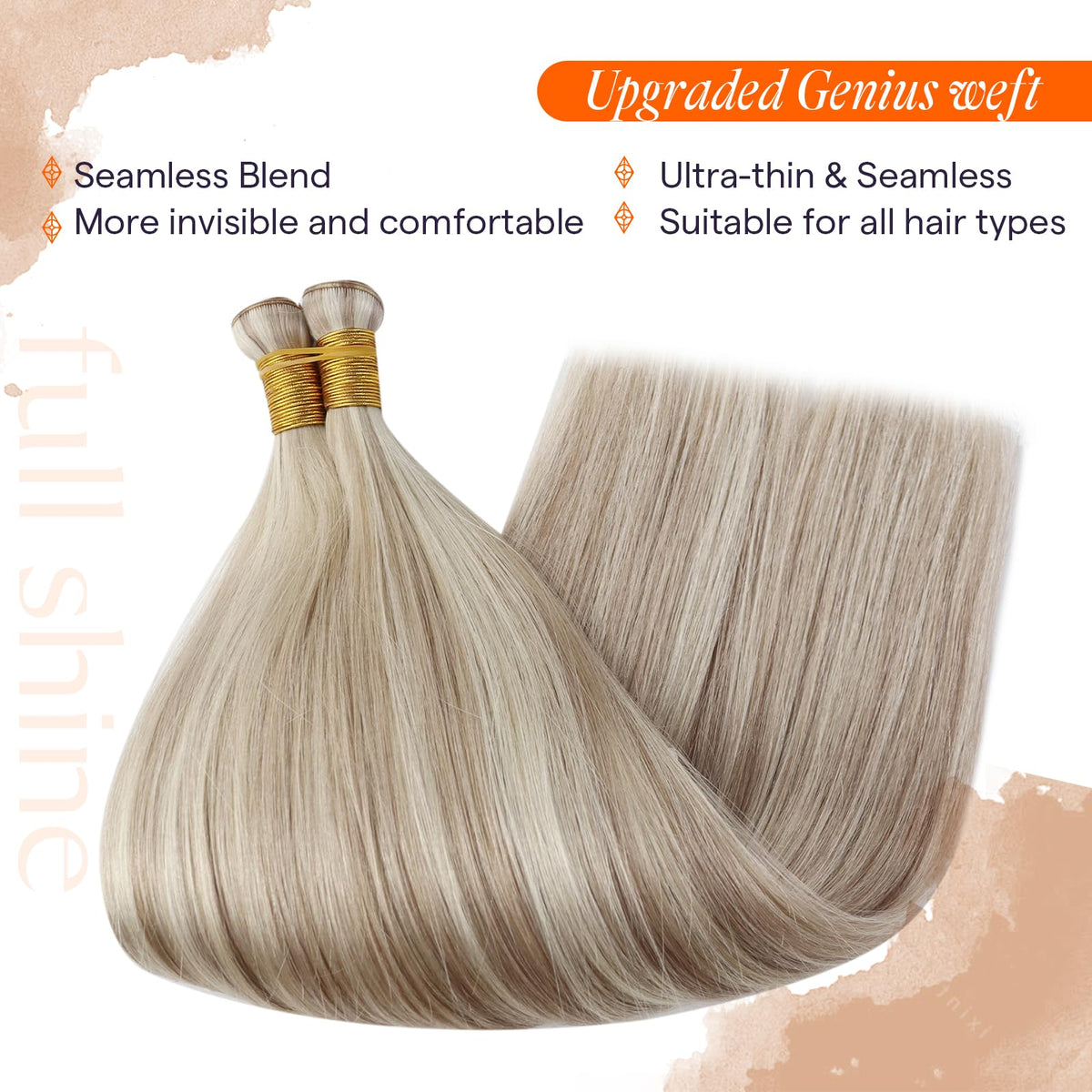 Full Shine Genius Weft Hair Extensions 22 Inch packaging