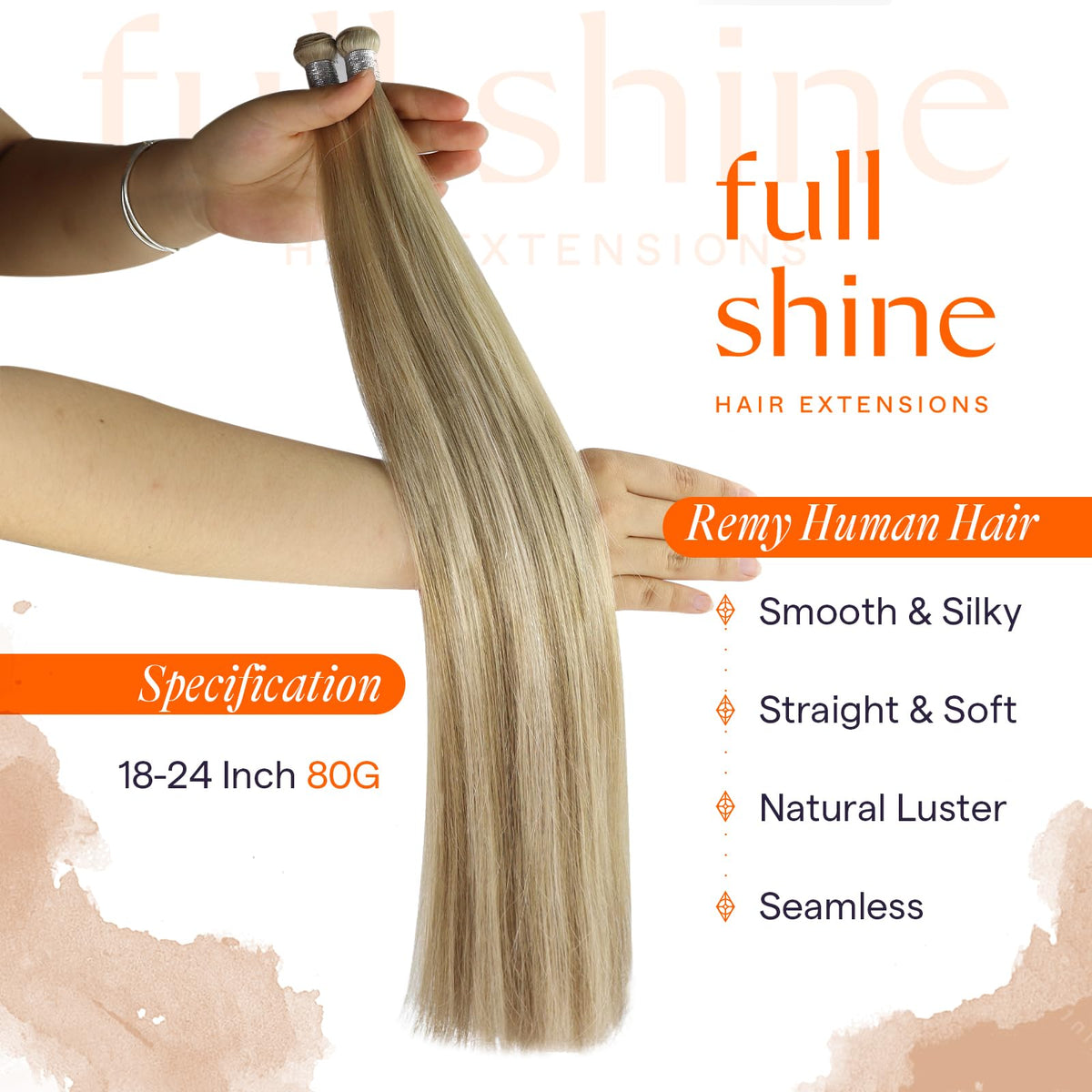 Full Shine Genius Weft Hair Extensions 24 Inch 80g packaging