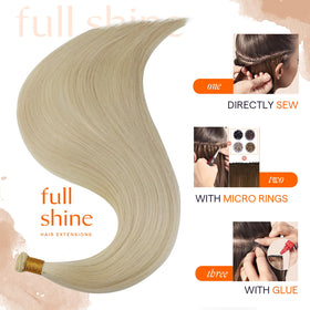 Full Shine Genius Weft Hair Extensions 24 Inch in natural colour