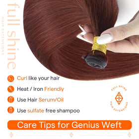 Full Shine Genius Weft Hair Extensions 24 Inch in various shades