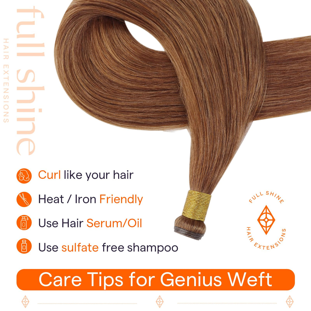Full Shine Genius Weft Hair Extensions 80g detail