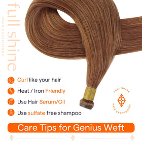 Full Shine Genius Weft hair extensions back view
