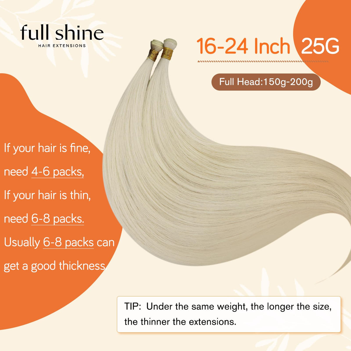 Full Shine Genius Weft Hair Extensions close-up of weft
