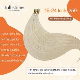 Full Shine Genius Weft Hair Extensions close-up of weft