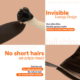 Full Shine Genius Weft Hair Extensions close-up of weft