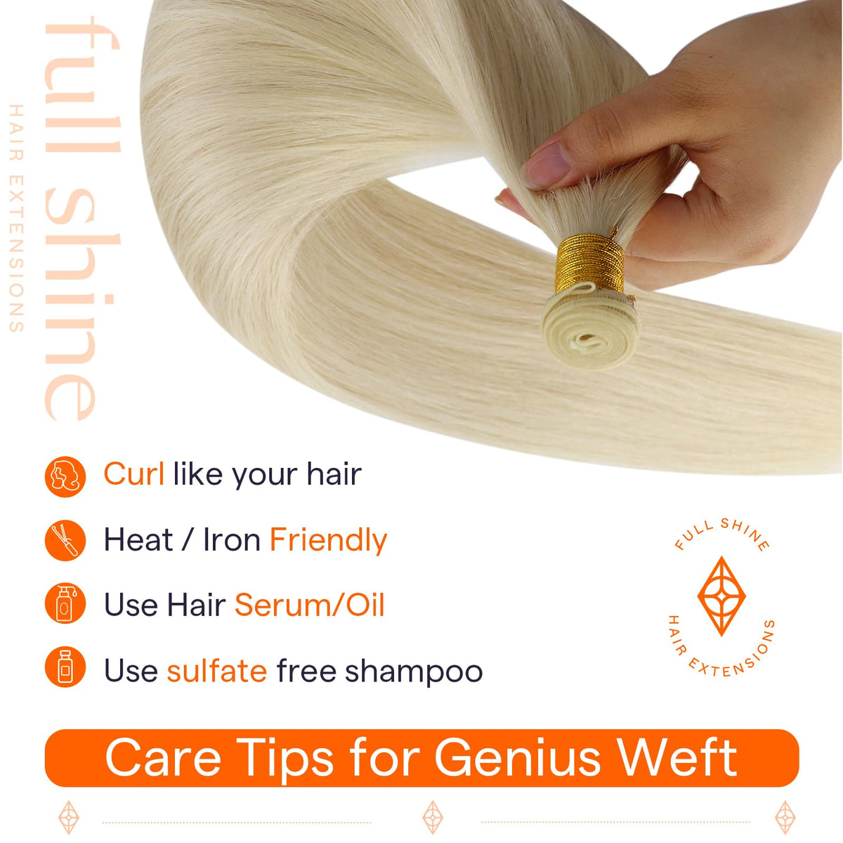 Full Shine Genius Weft Hair Extensions different colour options