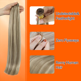 Full Shine Genius Weft Hair Extensions displayed in various colours
