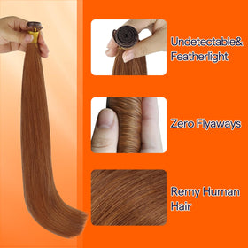 Full Shine Genius Weft Hair Extensions displayed in various colours
