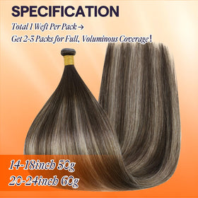 Full Shine Genius Weft Hair Extensions displayed in various colours