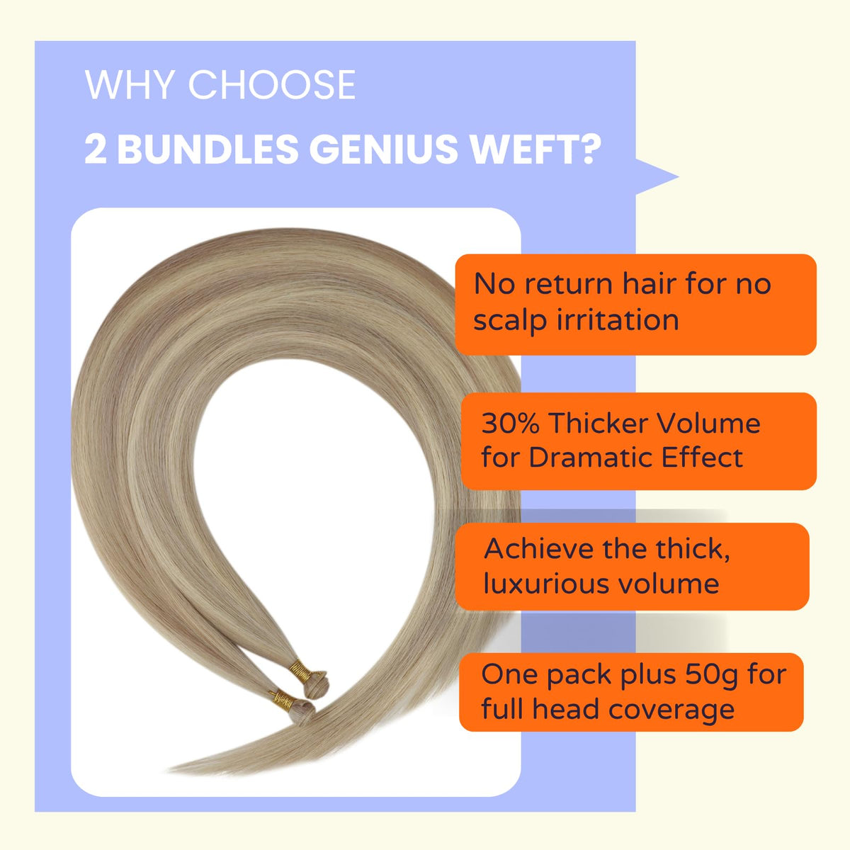 Full Shine Genius Weft Hair Extensions displayed on a model