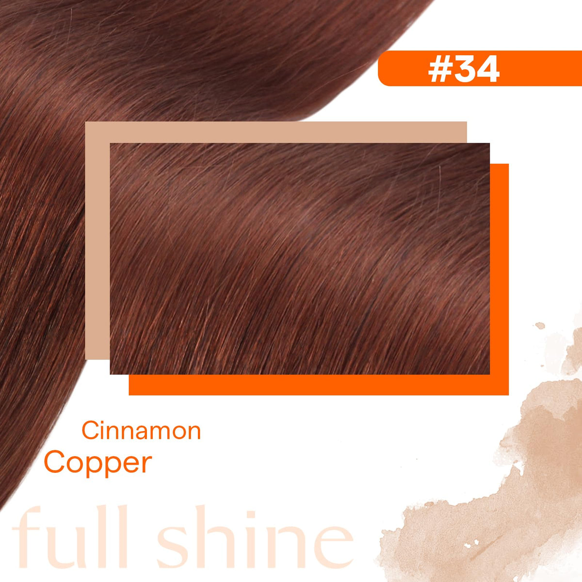 Full Shine Genius Weft Hair Extensions displayed with care instructions