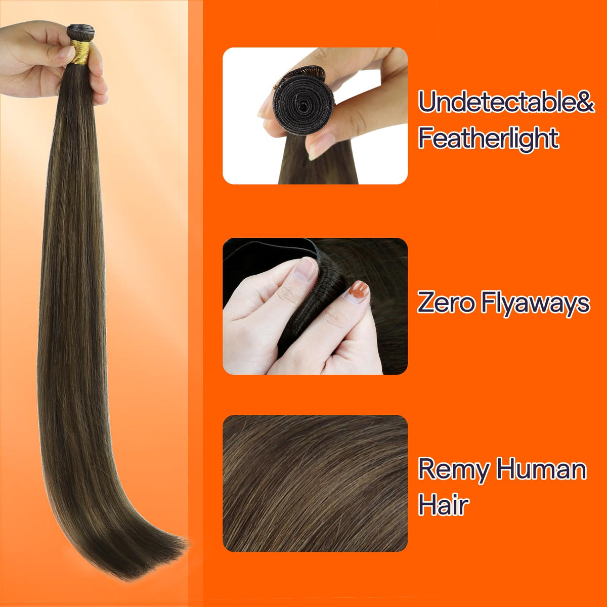 Full Shine Genius Weft Hair Extensions displayed with packaging