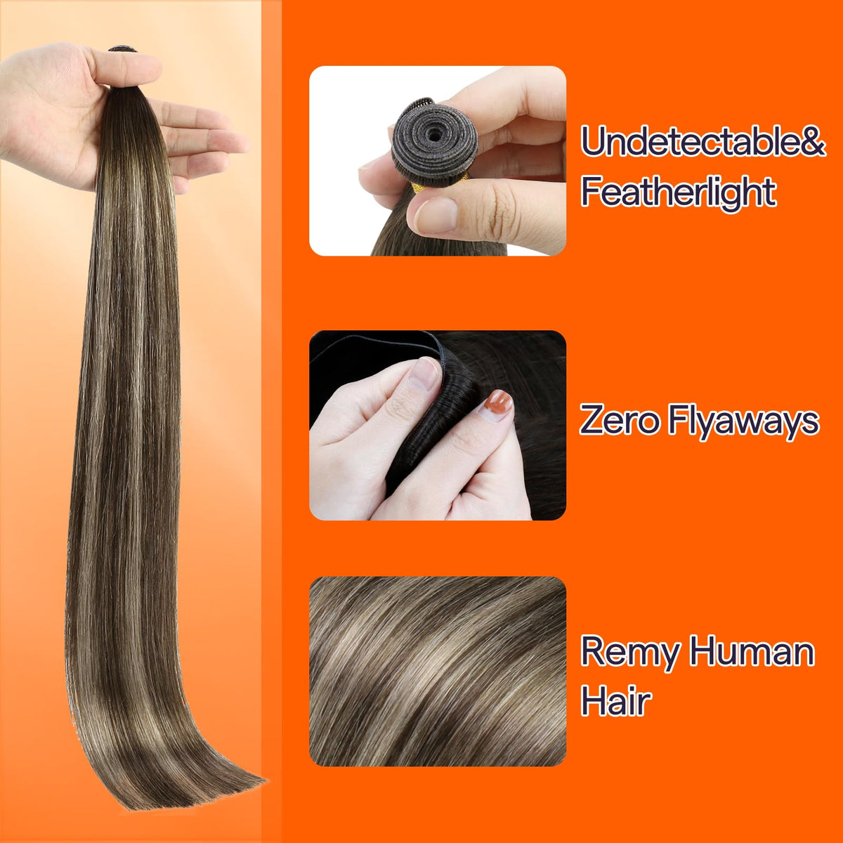 Full Shine Genius Weft Hair Extensions displayed with various colour options