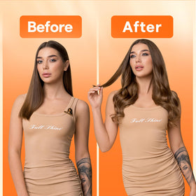 Full Shine Genius Weft Hair Extensions in a salon setting
