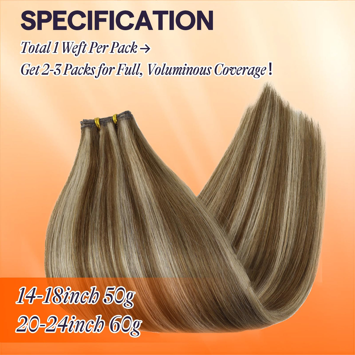 Full Shine Genius Weft Hair Extensions in natural colour