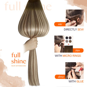 Full Shine Genius Weft Hair Extensions packaging
