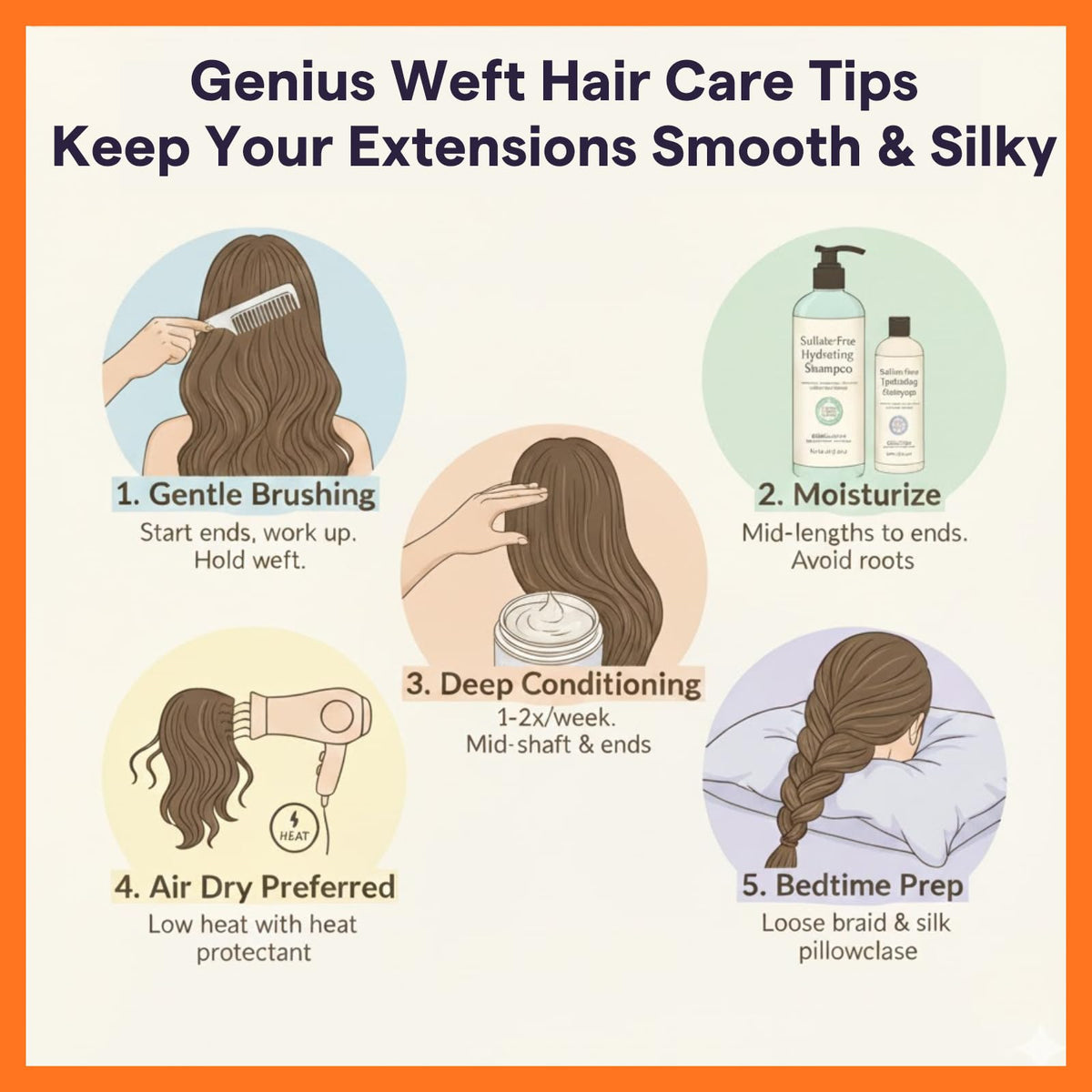 Full Shine Genius Weft Hair Extensions showing weight and length