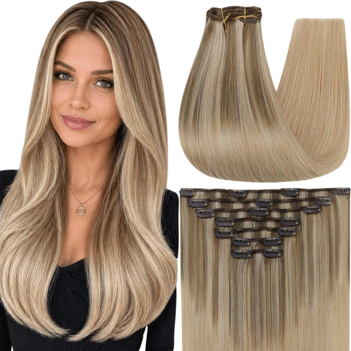 Full Shine Hair Extensions 190g front view