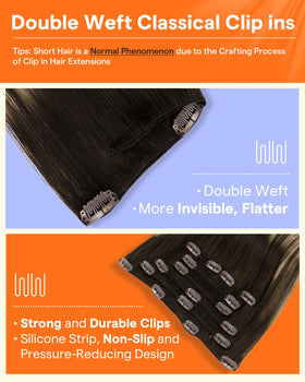 Full Shine Hair Extensions Clip Ins 7-inch piece