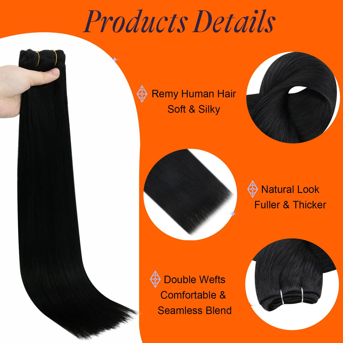 Full Shine hair extensions displayed in various colors