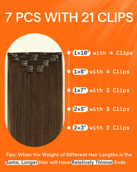 Full Shine hair extensions displayed with clips visible
