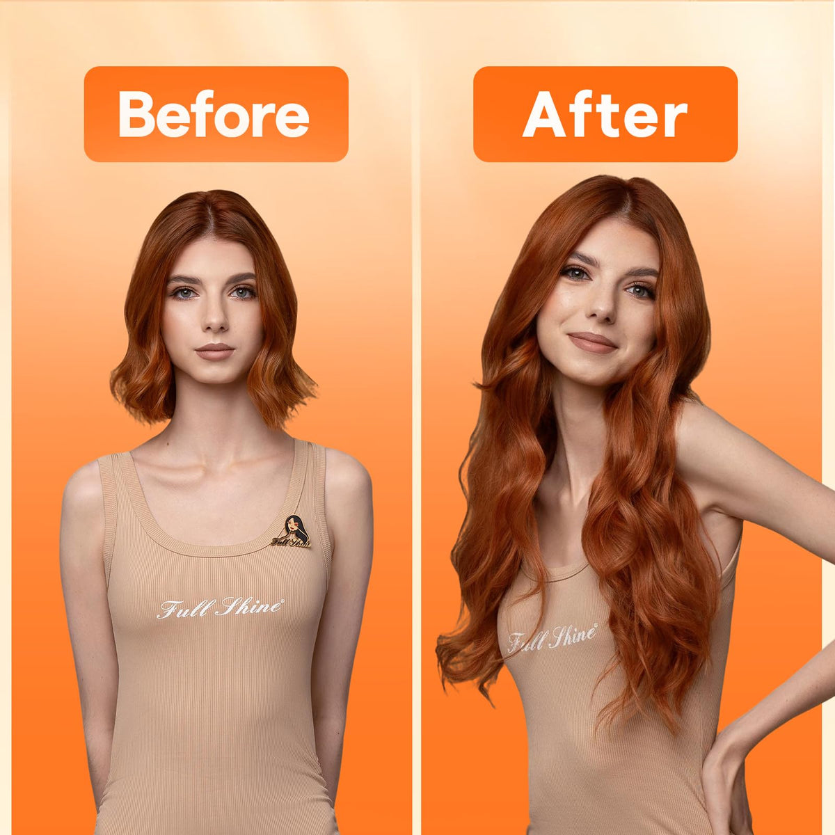 Full Shine Hair Extensions in a professional setting