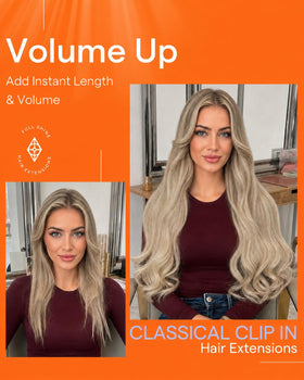 Full Shine Hair Extensions in a stylish updo