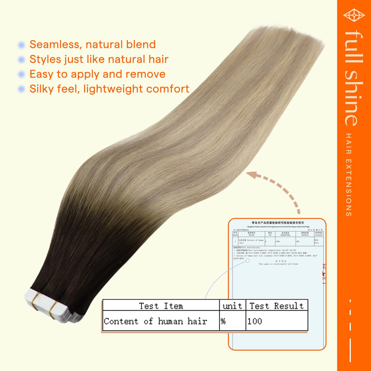 Full Shine Hair Extensions packaging