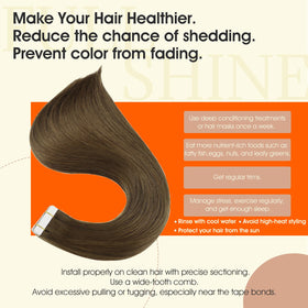 Full Shine Hair Extensions showing tape in application