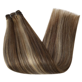 Full Shine Hair Extensions showing texture and colour options