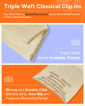 Full Shine Hair Extensions showing triple-weft technology