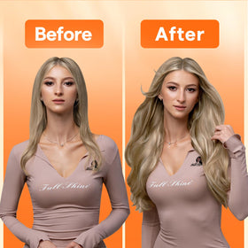 Full Shine hair extensions showing weft construction