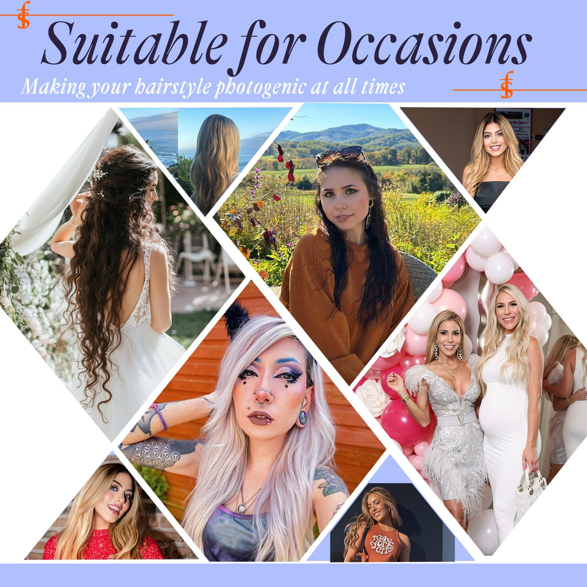 Full Shine hair extensions side view