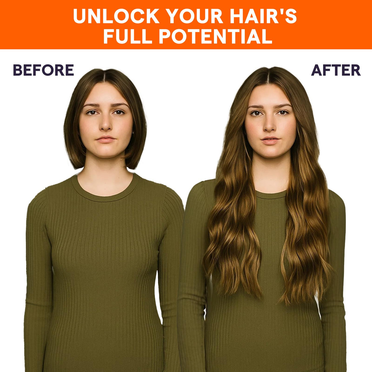 Full Shine hair weft extensions displayed with care tips