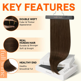 Full Shine hair weft extensions showing texture and colour