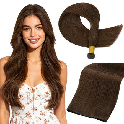 Full Shine Hand Tied Weft Hair Extensions 16 Inch front view