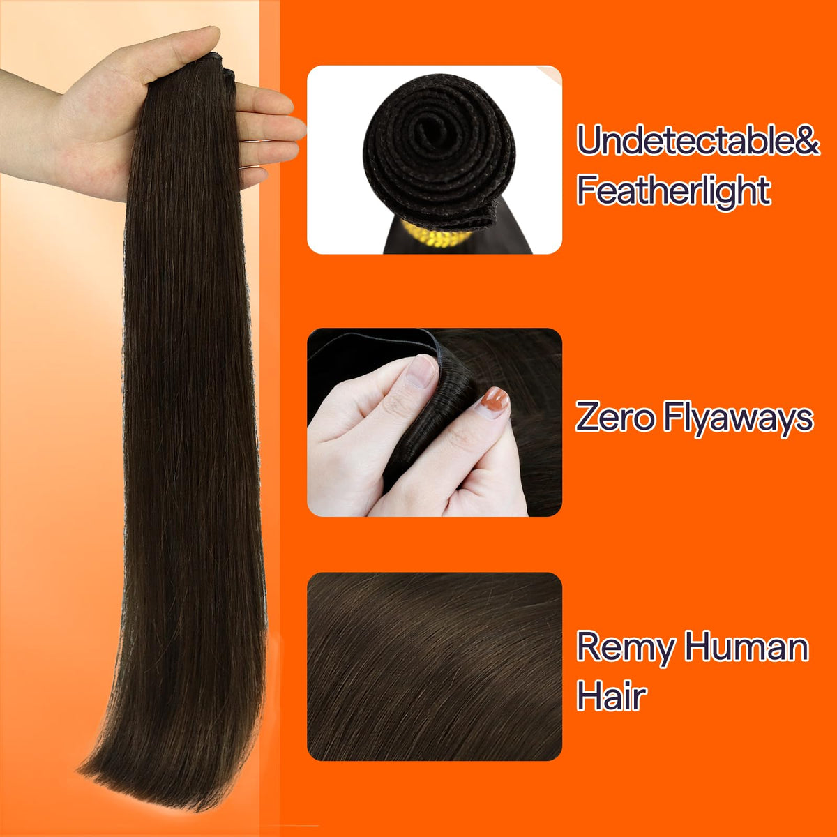 Full Shine Hand Tied Weft Hair Extensions 20 Inch 60g packaging
