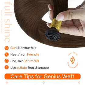 Full Shine Hand Tied Weft Hair Extensions 20 Inch close-up of hair texture