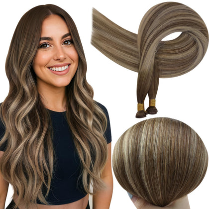 Full Shine Hand Tied Weft Hair Extensions 20 Inch front view