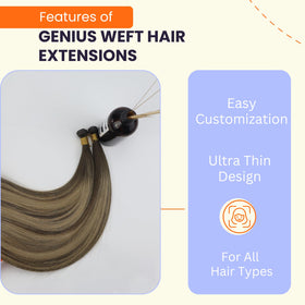 Full Shine Hand Tied Weft Hair Extensions 20 Inch in different shades